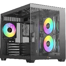 Корпус Ocypus Gamma C54 BK ARGB, Mini-Tower, чёрный, 3 x 120 мм