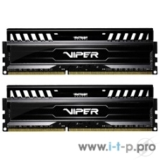 Оперативная память Patriot Viper 3, DDR3, 8GB (2x4 GB), 1600 MHz, CL9, DIMM, радиатор, черный