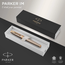 Ручка перьевая Parker IM Core F321 (CW1931649) Brushed Metal GT F сталь нержавеющая, подарочная коробка