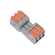 Клемма Rexant СМК 222-423R проходная разъемная 3 полюса серый 0,2-2,5/4 мм² (блистер 5 шт/уп)