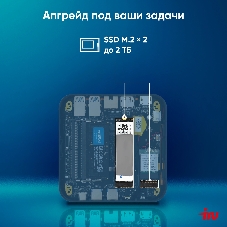 Неттоп IRU Tactio 525 Ryzen 5 6600H (3.3) 16Gb SSD512Gb 660M Windows 11 Pro GbitEth WiFi BT 120W черный (RUS) (2164239)
