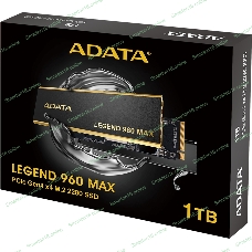 Накопитель SSD ADATA LEGEND 960 MAX, 1Tb, PCIe 4.0 x4, M.2 2280, NVMe, R/W 7400/6000, с радиатором