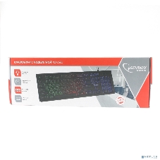 Клавиатура проводная с подсветкой Gembird KB-250L, USB, черный, 104 клавиши, подсветка Rainbow, шоколадный тип клавиш, кабель 1.5м