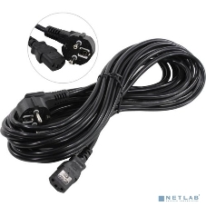 Кабель питания ExeGate Power PC-10P (Евровилка угловая Schuko->С13) VDE-250V-3*0.75-CU, 10A, 10м