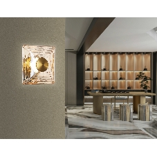 Светильник Ambrella light LH31035 BS/TI латунь/янтарь 6W 3000K 150*150*85