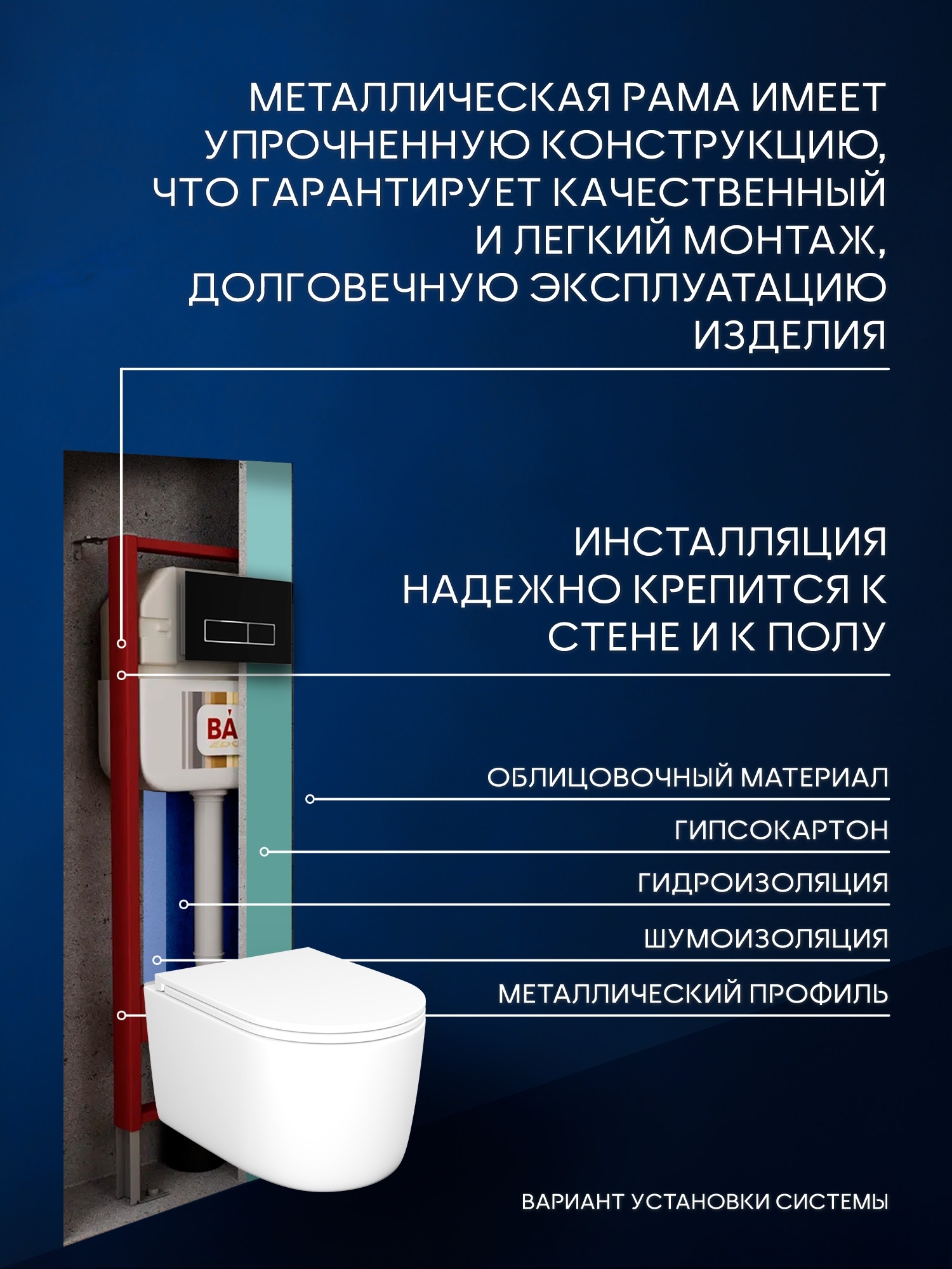 Инсталляция с унитазом комплект BAU NEO 6 в 1: унитаз подвесной безободковый торнадо Bau Hotel 53х36, быстросъемное сиденье микролифт, кнопка смыва BAU Pulse, черная матовая/хром