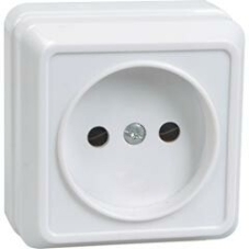 Розетка 1-м ОП Октава 10А IP20 без заземл. белый IEK ERO10-K01-10-DC