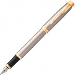 Ручка перьевая Parker IM Core F321 (CW1931649) Brushed Metal GT F сталь нержавеющая, подарочная коробка