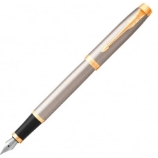 Ручка перьевая Parker IM Core F321 (CW1931649) Brushed Metal GT F сталь нержавеющая, подарочная коробка