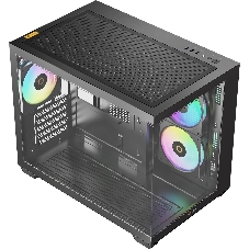 Корпус Ocypus Gamma C54 BK ARGB, Mini-Tower, чёрный, 3 x 120 мм