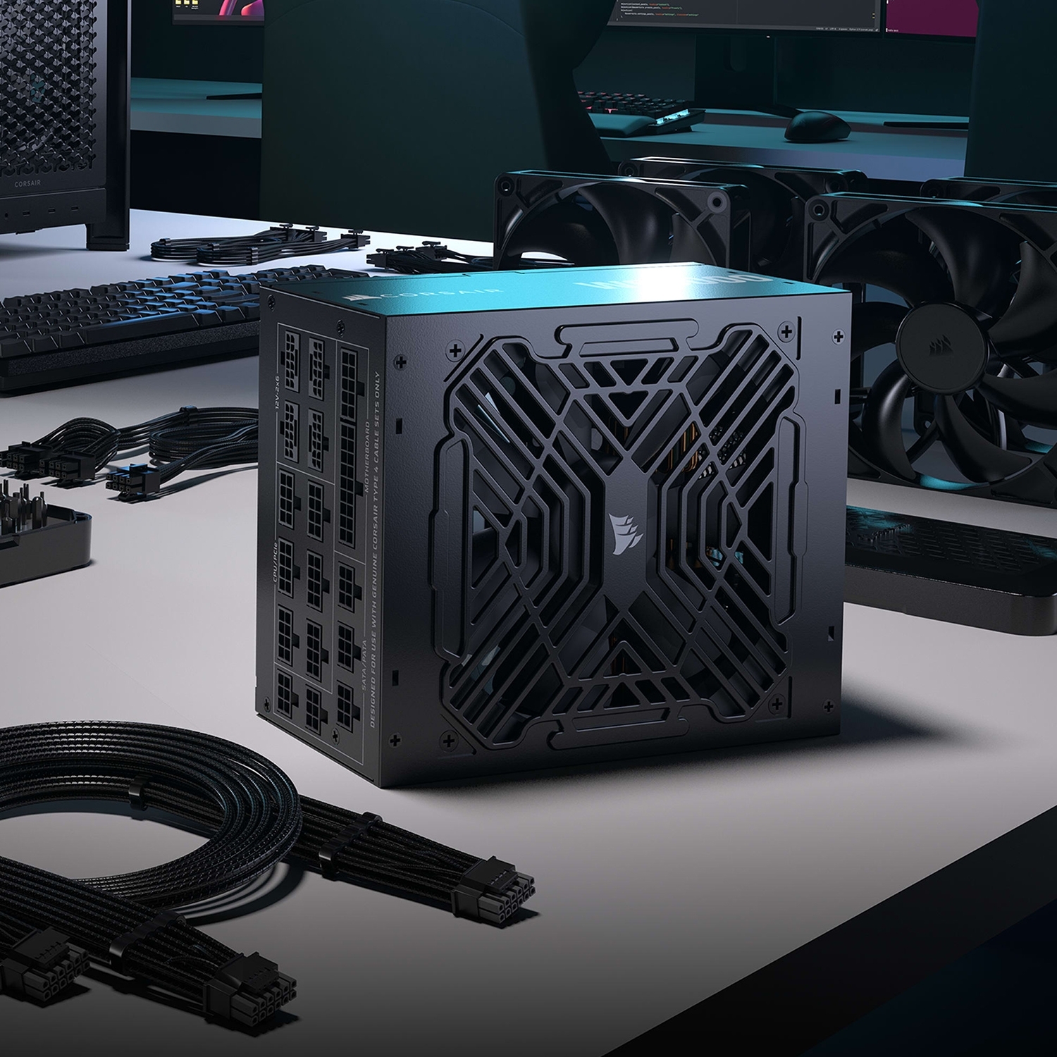 Блоки питания/ Power Supply Corsair WS3000, Model RPS0237, 3000W 80+ Platinum (ATX, 3.1, PCIe 5.1, Full modular, 1x24(20+4)pin, 4x12V-2x6, 2x4+4-pin CPU +12V (EPS), 6x4-pin Molex, 8x6+2-pin PCIe, 9xSATA3, Active, 140x140mm, 175x150x86mm, APFC, Power cable-EU, black)