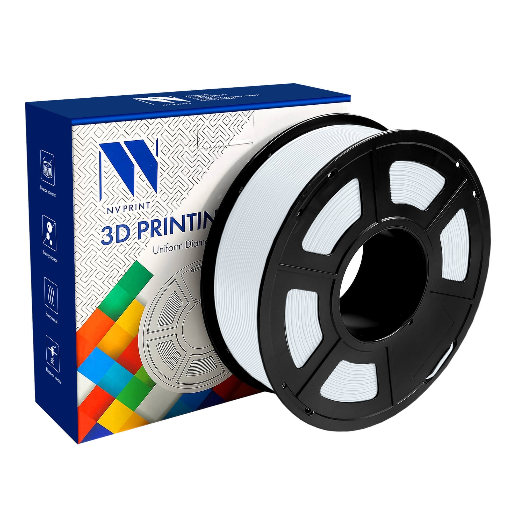 Филамент NV PRINT PCL (поликапролактон) белый для 3D печати диаметр 1.75мм масса 1 кг