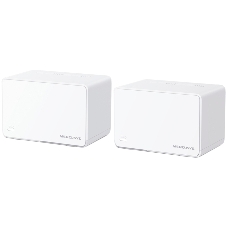 Домашняя Mesh Wi‑Fi система AX3000 Whole Home Mesh Wi-Fi 6 SystemSPEED: 574 Mbps at 2.4 GHz + 2402 Mbps at 5 GHzSPEC: Internal Antennas, 3× Gigabit Ports per Unit (WAN/LAN auto-sensing), 1024-QAM, OFDMA, HE160FEATURE: MERCUSYS APP, Router/AP Mode, One Unified Network, Seaml