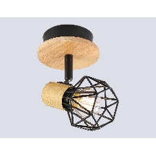 Светильник Ambrella light TR8751 BK/WD черный/дерево IP20 E27 D115*175