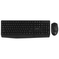 Комплект клавиатура+мышь Philips SPT6337 беспроводной, USB, 1600 DPI, чёрный