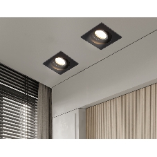 Встраиваемый поворотный точечный светильник Ambrella light TN102758 BK черный IP20 GU5.3 100*100*32
