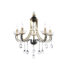 Светильник Ambrella light TR4952/5 BK/GD/CL черный/золото/прозрачный E14*5 max 40W D620*670