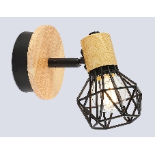 Светильник Ambrella light TR8751 BK/WD черный/дерево IP20 E27 D115*175