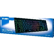 Клавиатура SVEN KB-C7500EL проводная, USB Type-A, чёрный