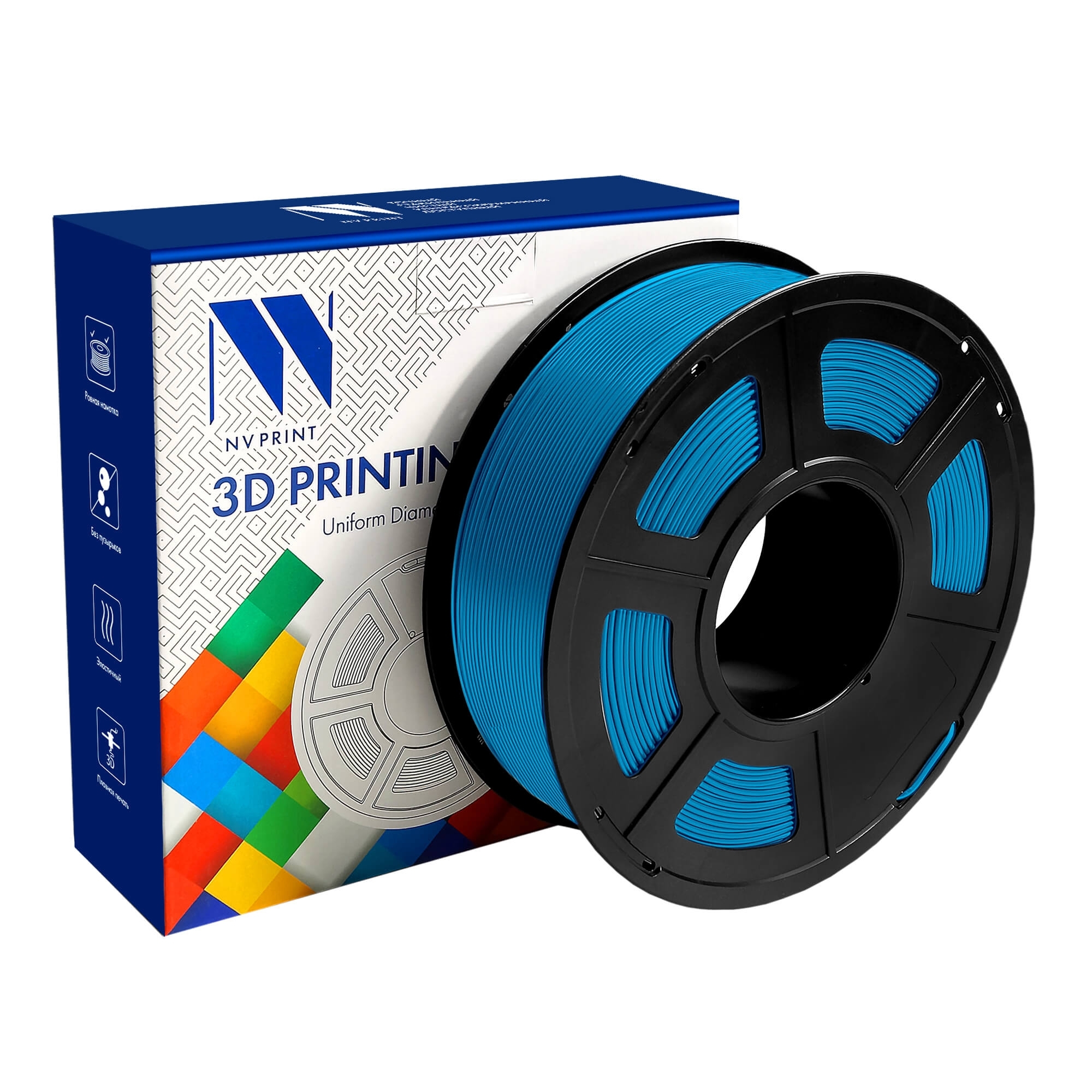 Филамент NV PRINT PCL (поликапролактон) синий для 3D печати диаметр 1.75мм масса 1 кг