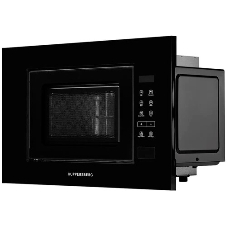 Встраиваемая микроволновая печь Kuppersberg HMW 620 B, объем 20 л, мощность 700 Вт, поворотный стол, High-Tech, 9 автоматических программ, гриль, сенсорное управление, черный