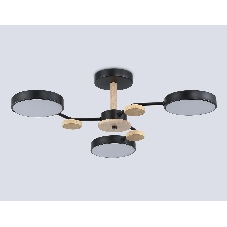 Светильник Ambrella light FL4857/3 BK/WD черный/дерево 54W 3000-6000K D660*170 (без ПДУ)