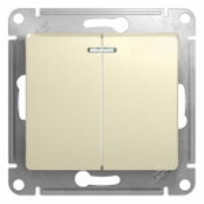 Механизм выключателя 2-кл. СП Glossa 10А IP20 10AX с подсветкой беж. SchE GSL000253