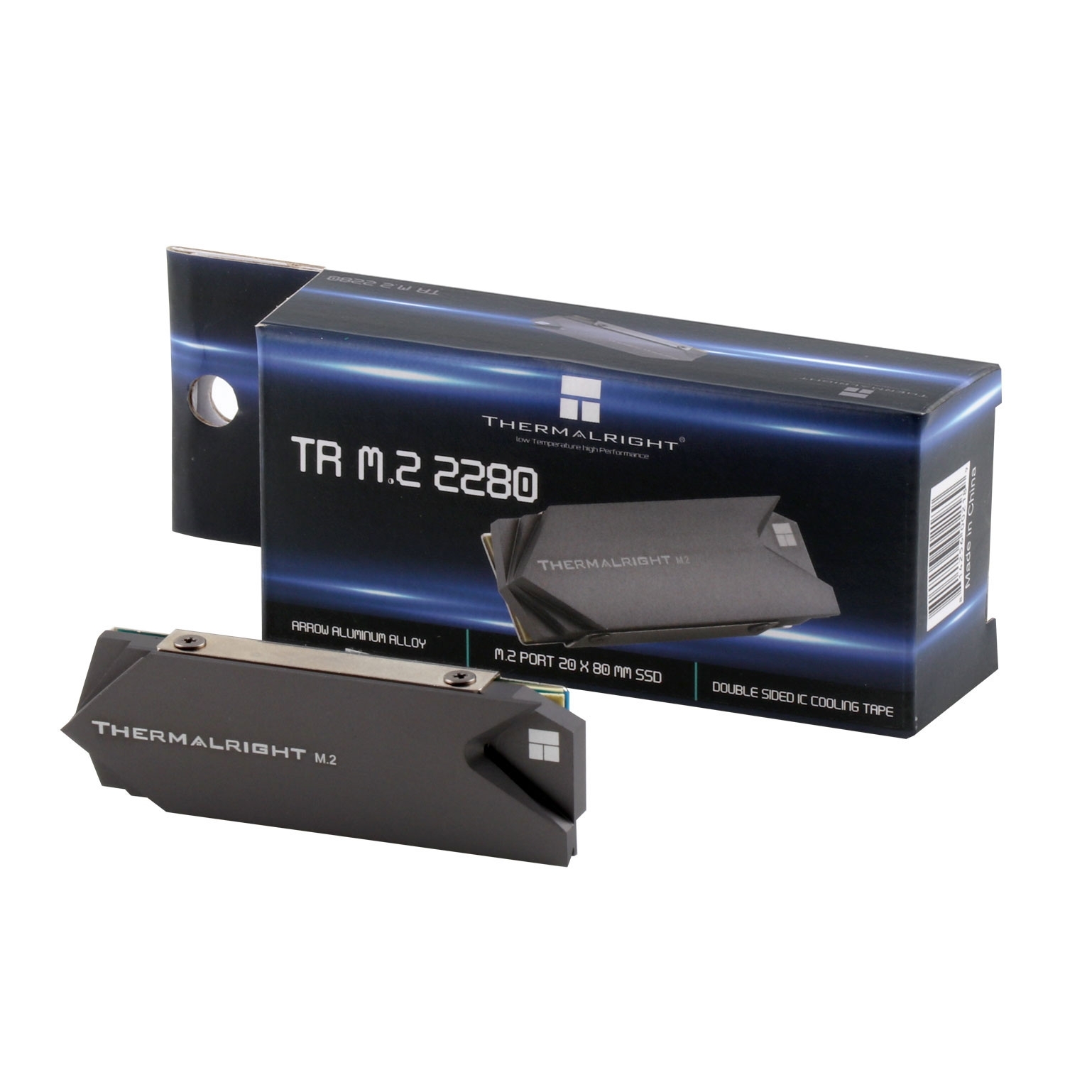 Радиатор для M.2 SSD Thermalright 2280, 75x23х12 мм, серый (002189)