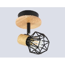 Светильник Ambrella light TR8751 BK/WD черный/дерево IP20 E27 D115*175