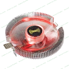 Кулер для процессора ExeGate Wizard EE91-RED серебристый, 90 мм, алюминий, 2200 об/мин, 22 дБ, 3 pin, 75 Вт, 50 мм