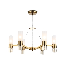Люстра Ambrella light LH55114/6 BS/FR/TI латунь/белый матовый/янтарь E14*6 max 40W D650*1080