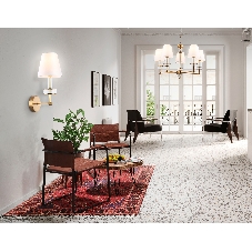 Настенный светильник Ambrella light LH71025 BS/WH латунь/белый E14 max 40W 210*150*355