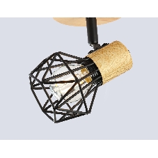 Светильник Ambrella light TR8751 BK/WD черный/дерево IP20 E27 D115*175