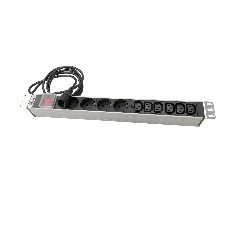 Блок розеток Rem-10 с выкл., 4 Sсhuko, 6 IEC 60320 C13, 10 A, алюм., 19