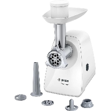 Мясорубка электрическая Bosch MFW2520W белый, 1500 Вт, 1.7 кг/мин, насадки - 4
