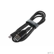 Кабель PERFEO USB A вилка - C вилка, 2.4A, черный, силикон, 1 м, ELASTIC (U4718)