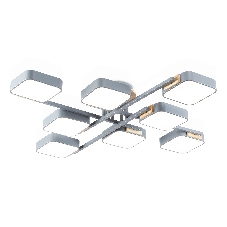 Светильник Ambrella light FL4889/8 GR/WD серый/дерево 144W 3000-6000K 960*960*160 (без ПДУ)