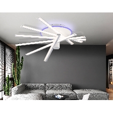 Потолочный светодиодный светильник Ambrella light FL6231 WH белый 88W 3000K-6400K+RGB 605*605*200 (ПДУ ИК)