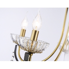 Светильник Ambrella light TR4952/5 BK/GD/CL черный/золото/прозрачный E14*5 max 40W D620*670