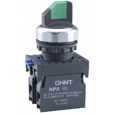 Переключатель с фиксацией CHINT NP8-10X/21 без подсветки 1НО черный IP65