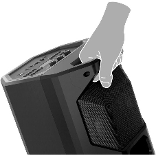 Мобильные колонки чёрные Sven PS-600 2.0  (2x25W, mini Jack, USB, Bluetooth, FM, micro SD, LED-дисплей, ПДУ, 2 x 4000 мA, LED подсветка)