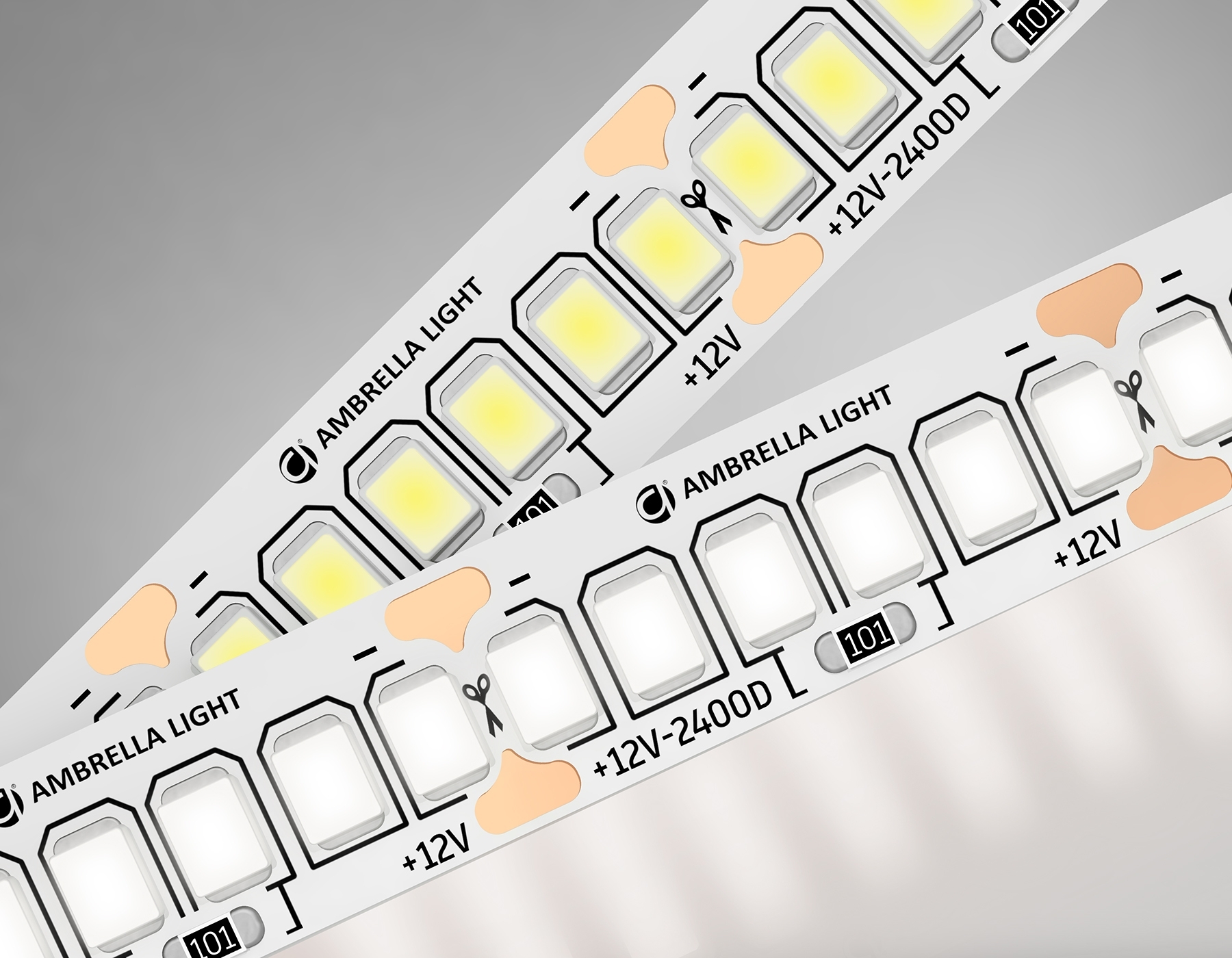 Светодиодная лента Ambrella light GS1402 2835 240Led/ 17W m/ 12V IP20 4500K/ 5000*10*1.2mm (2 конт.)