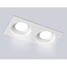 Встраиваемый поворотный точечный светильник Ambrella light TN102759/2 WH белый IP20 GU5.3/2 200*100*32