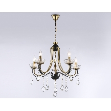 Светильник Ambrella light TR4952/5 BK/GD/CL черный/золото/прозрачный E14*5 max 40W D620*670