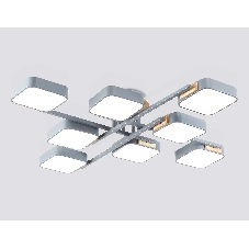 Светильник Ambrella light FL4889/8 GR/WD серый/дерево 144W 3000-6000K 960*960*160 (без ПДУ)