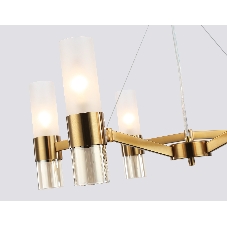 Люстра Ambrella light LH55114/6 BS/FR/TI латунь/белый матовый/янтарь E14*6 max 40W D650*1080
