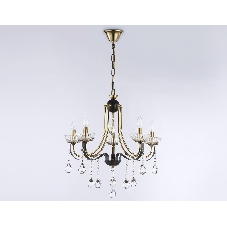 Светильник Ambrella light TR4952/5 BK/GD/CL черный/золото/прозрачный E14*5 max 40W D620*670