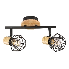 Светильник Ambrella light TR8752/2 BK/WD черный/дерево IP20 E27/2 310*115*200