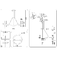 Люстра Ambrella light LH55114/6 BS/FR/TI латунь/белый матовый/янтарь E14*6 max 40W D650*1080