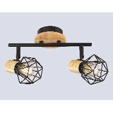 Светильник Ambrella light TR8752/2 BK/WD черный/дерево IP20 E27/2 310*115*200